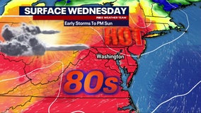 Summerlike heat and humidity Wednesday with highs near 90 degrees
