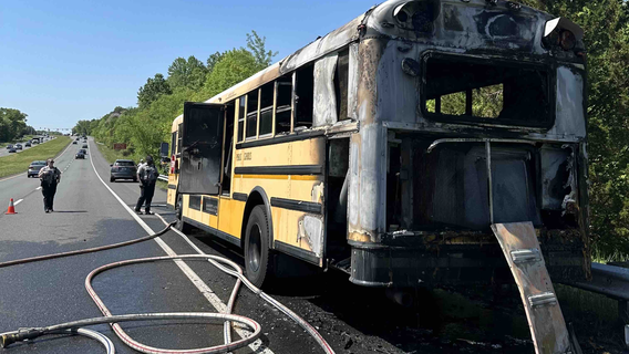 Fairfax County school bus catches on fire