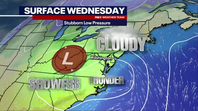 Wednesday morning showers and fog; drier afternoon with highs in the 60s