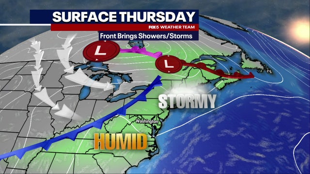 Showers, thunderstorms possible Thursday afternoon