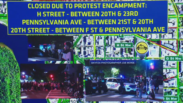 DC road closures near pro-Palestine encampment at George Washington University