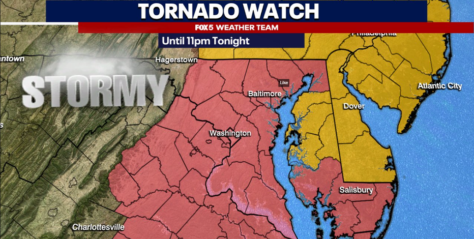 Tornado warnings, watch issued across DC, Maryland &amp; Virginia