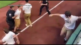 Video: Protesters storm field during Congressional Baseball Game