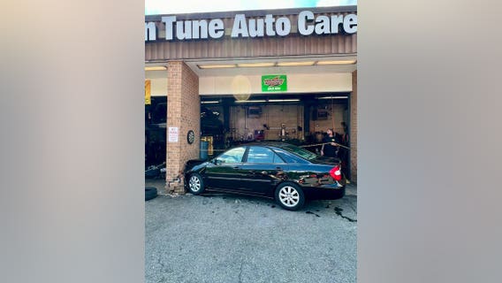 Vehicle slams into building in Montgomery Village