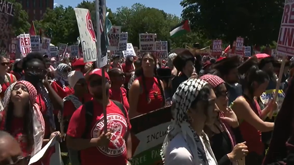 Pro-Palestine protest gathers in front of White House in DC