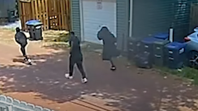 Three armed robbery suspects caught on camera in DC alley