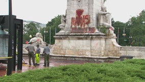 Protesters vandalize statues, fountain outside DC’s Union Station after Netanyahu’s speech