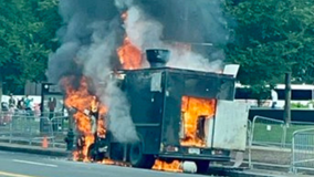 Food truck catches fire in Downtown DC; Two men injured