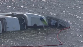 Yacht overturns on Chesapeake Bay; 5 onboard safely brought to shore