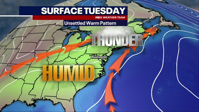 Showers, thunderstorms Tuesday as heat and humidity return to DC region