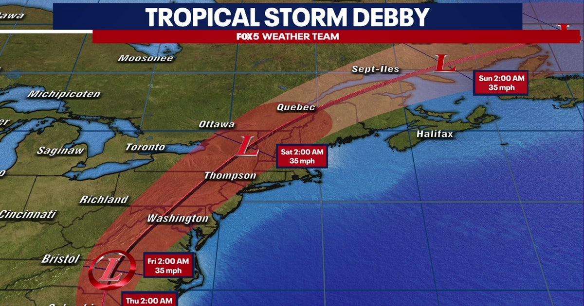 DC weather: Tropical Storm Debby remnants expected to bring heavy rain ...