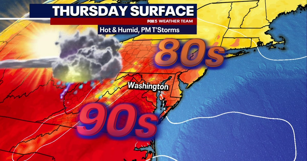 DC weather: Hot, humid Thursday with possible afternoon thunderstorms ...