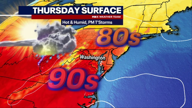 DC weather: Hot, humid Thursday with possible afternoon thunderstorms