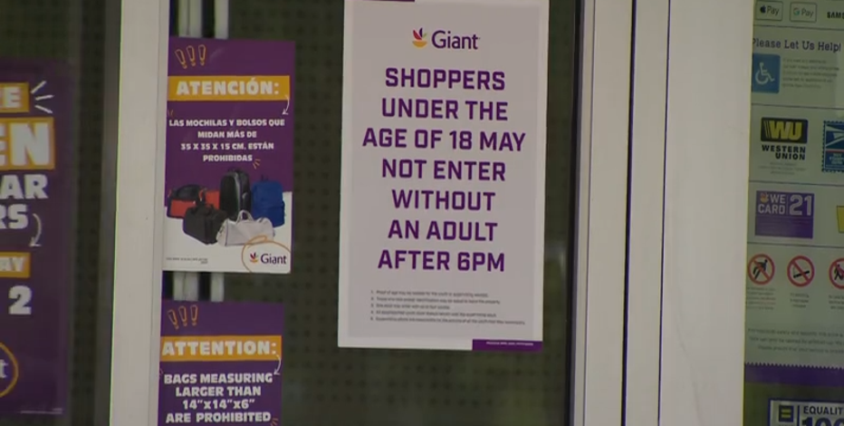 Giant bans large bags, restricts teen shoppers after 6 p.m.
