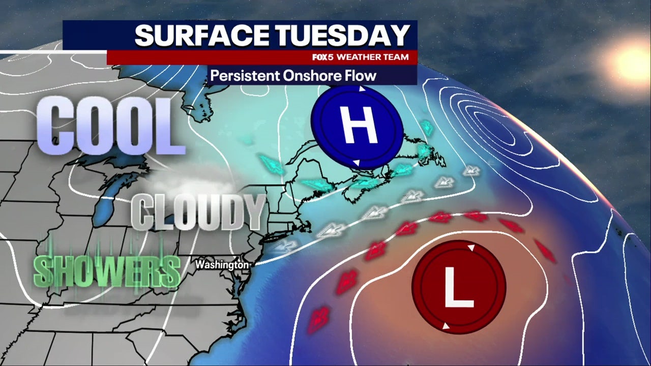 Showers and cooler temperatures expected across DC region Tuesday Showers and cooler temperatures expected across DC region Tuesday