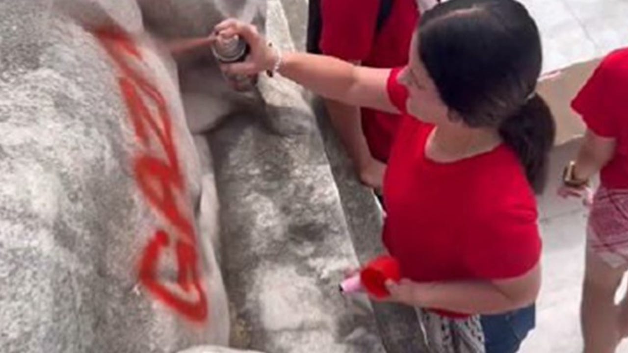 Anti-Israel protester charged for spray-painting 'Gaza' on statue outside DC's Union Station: prosecutors