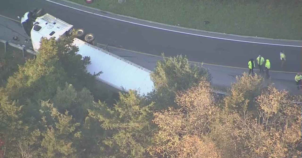 Truck overturns on I-95 off-ramp in Howard County | FOX 5 DC