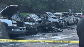 Fire destroys 8 vehicles, damages others in Woodbridge