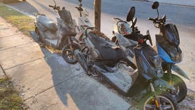 4 scooters set on fire in Southeast DC neighborhood caught on surveillance camera: police