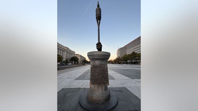 Tiki torch statue goes up in DC, joining Pelosi poop desk 'honoring' Trump supporters