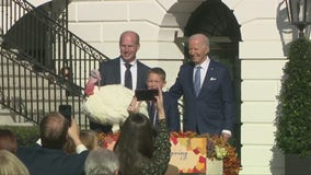 Biden pardons Thanksgiving turkeys Peach and Blossom in traditional White House ceremony