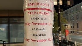 Vice President Kamala Harris election night watch party parking restrictions and street closures