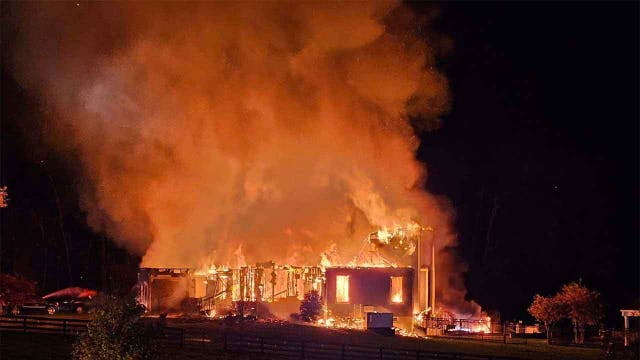 Family safe after massive house fire destroys Montgomery County home