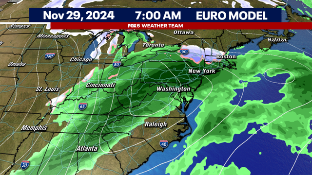 DC weather: Chilly weekend after snowflakes turn to rain Friday; eyes on Thanksgiving threat