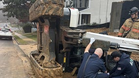 1 hurt after pinned under mini excavator in Virginia