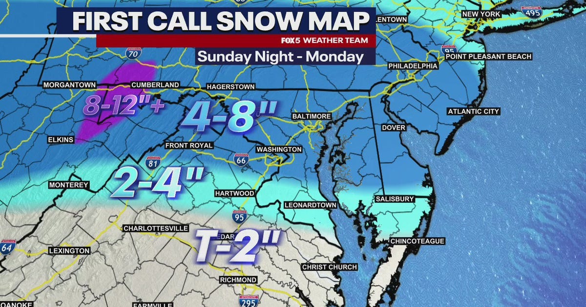 DC winter snow storm: 4 to 8 inches forecast for DMV by Monday night ...