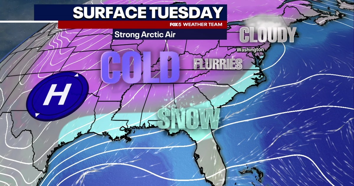Snow flurries possible Tuesday as arctic air puts much of DC region ...