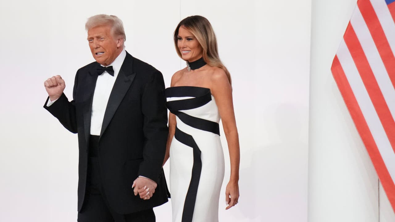 President Trump celebrates with supporters, military at inaugural