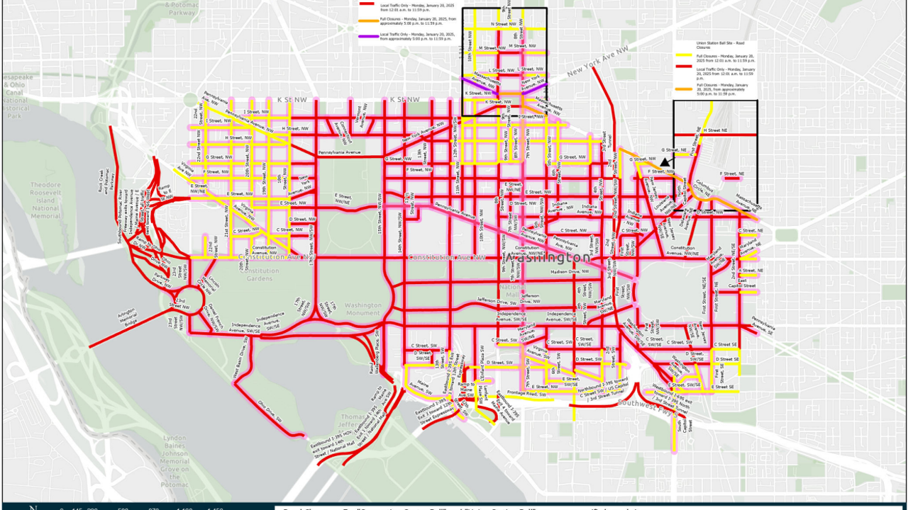 Inauguration Day 2025: Map of road closures, routes and timing