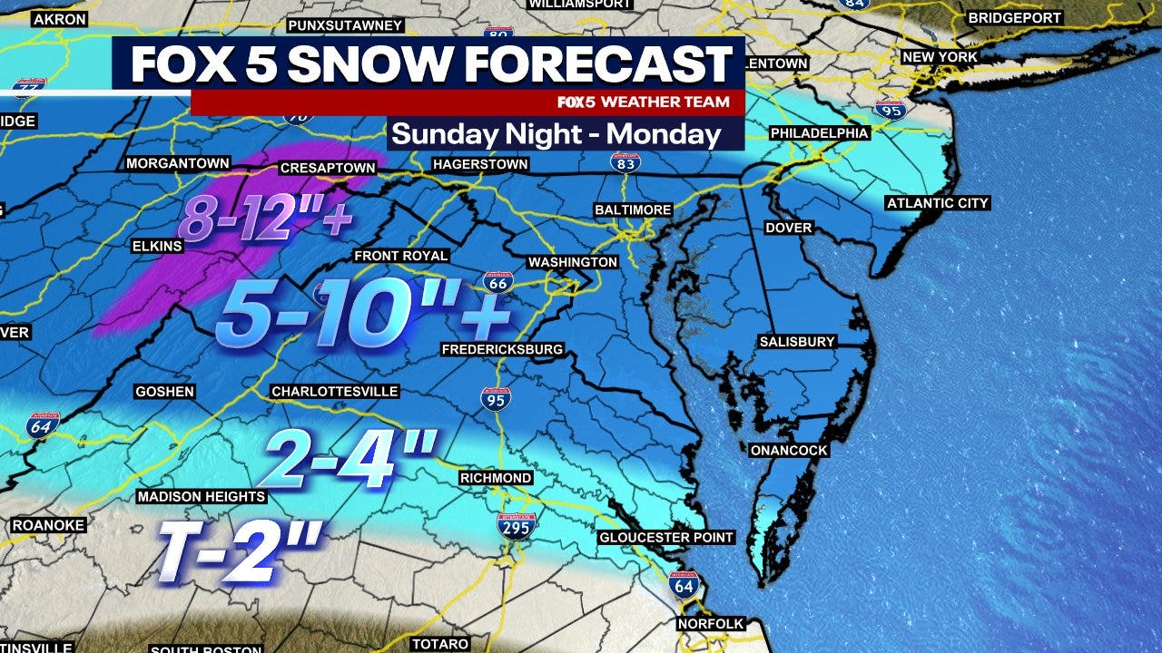 DC Snow Storm Hour By Hour Forecast How Much To Expect FOX 5 DC Snow Forecast 