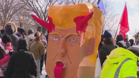 Counter-protest held in Northwest DC as Donald Trump is sworn into office