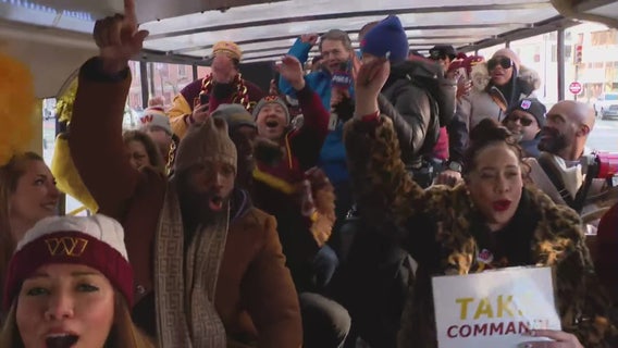 FOX 5 Washington Commanders fans celebrate with rolling pep rallies, giveaways