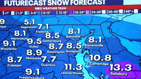 How many inches of snow will the DMV see Monday? Prepare for up to 10 inches