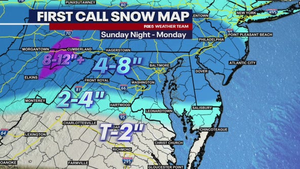 DC winter snow storm: 4 to 8 inches forecast for DMV by Monday night