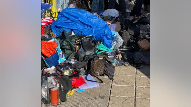 Louis Vuitton bags, items left outside Capital One Arena by Trump inauguration attendees