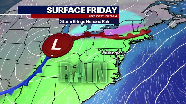 Rainy Friday in DC, followed by dry weekend