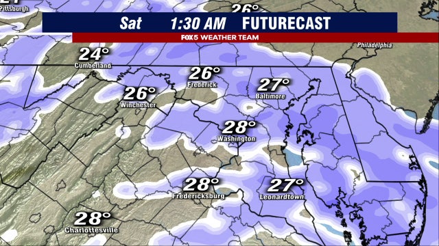 Snow totals for DC, Maryland & Virginia, after overnight snowfall