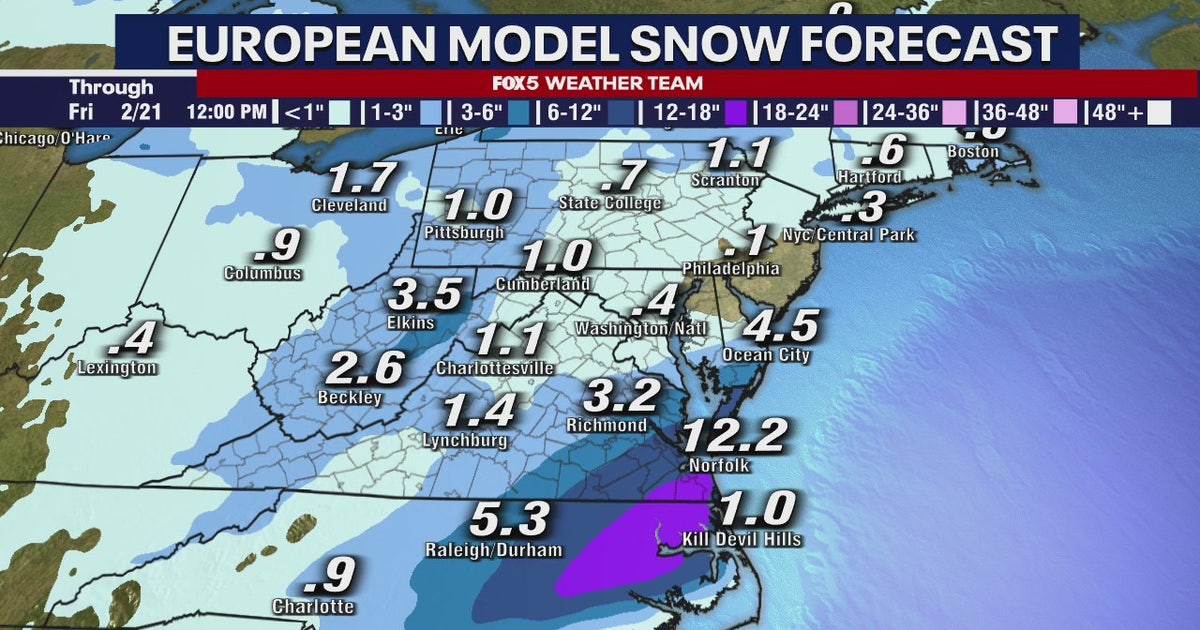 DC snow forecast: Bulk of winter storm likely to miss region | FOX 5 DC