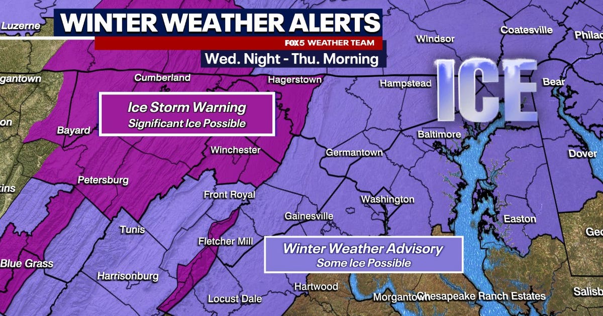 DC area snow, sleet, and freezing rain Wednesday night into Thursday ...