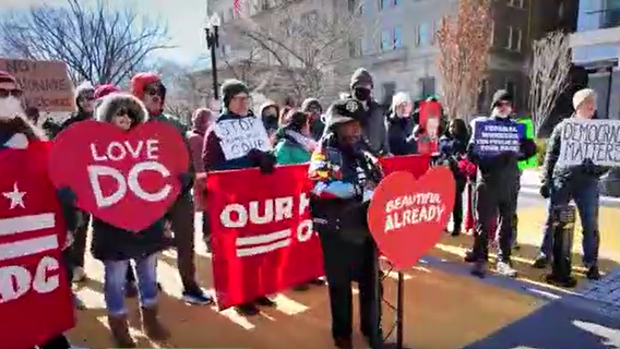 Free DC rally held to protest Trump executive order targeting District