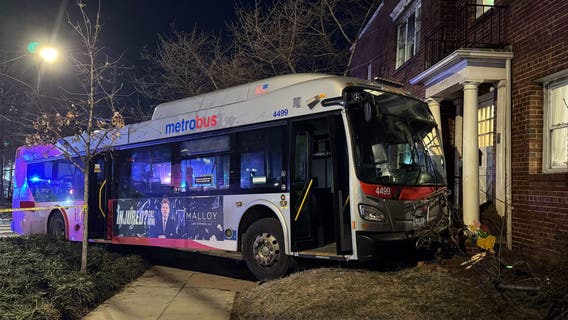 6 people injured after MetroBus crashes into building, officials say
