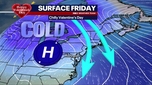 Chilly, breezy Valentine's Day ahead of weekend rain