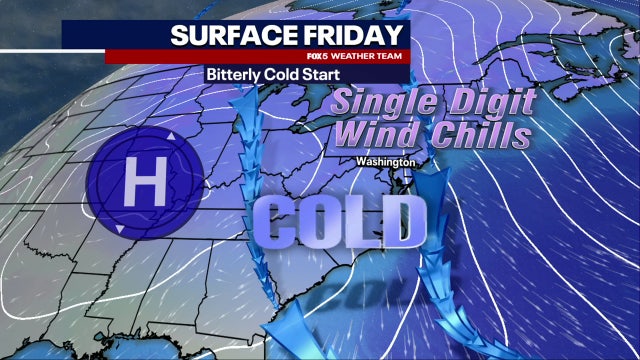 Cold, gusty Friday with single digit wind chill temperatures