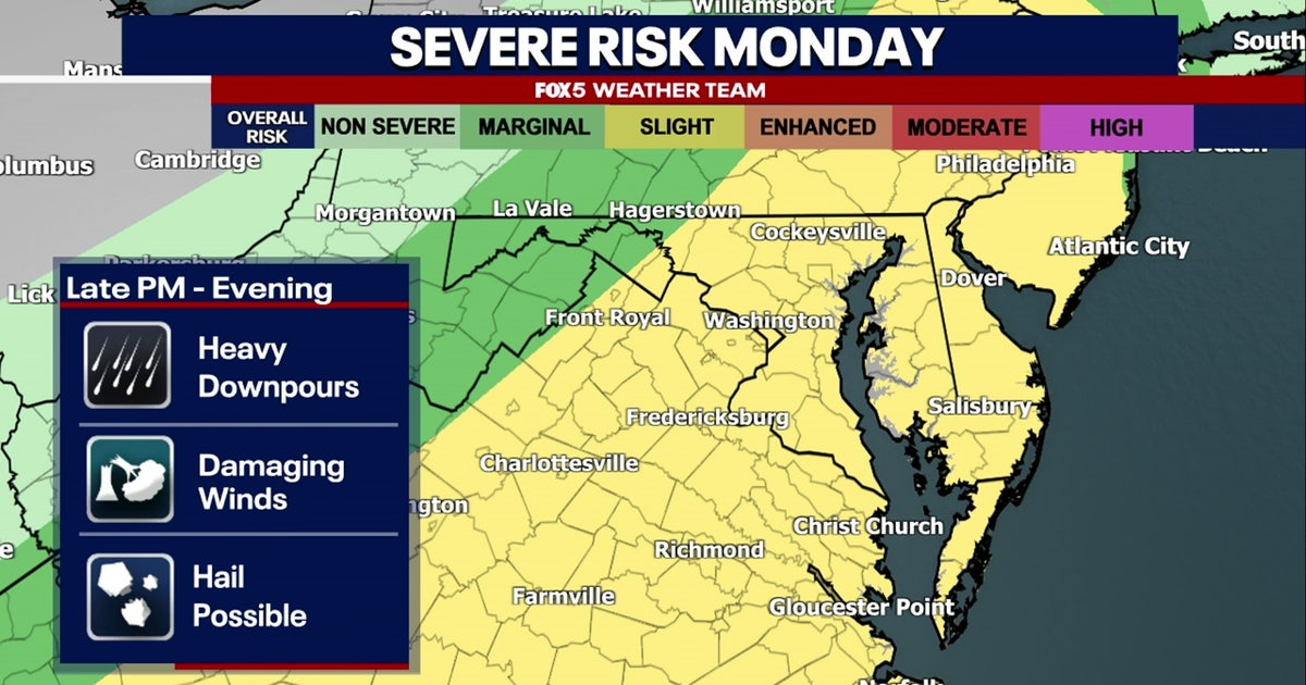 Severe Weather Alert: Thunderstorms threaten DC area Monday night | FOX ...
