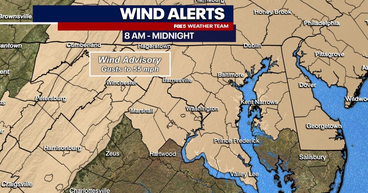 Wind Advisory in effect for DC region Thursday | FOX 5 DC