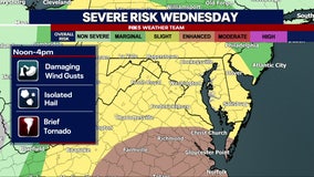 DC weather: Damaging winds, heavy rain, slight tornado risk threatens DMV Wednesday